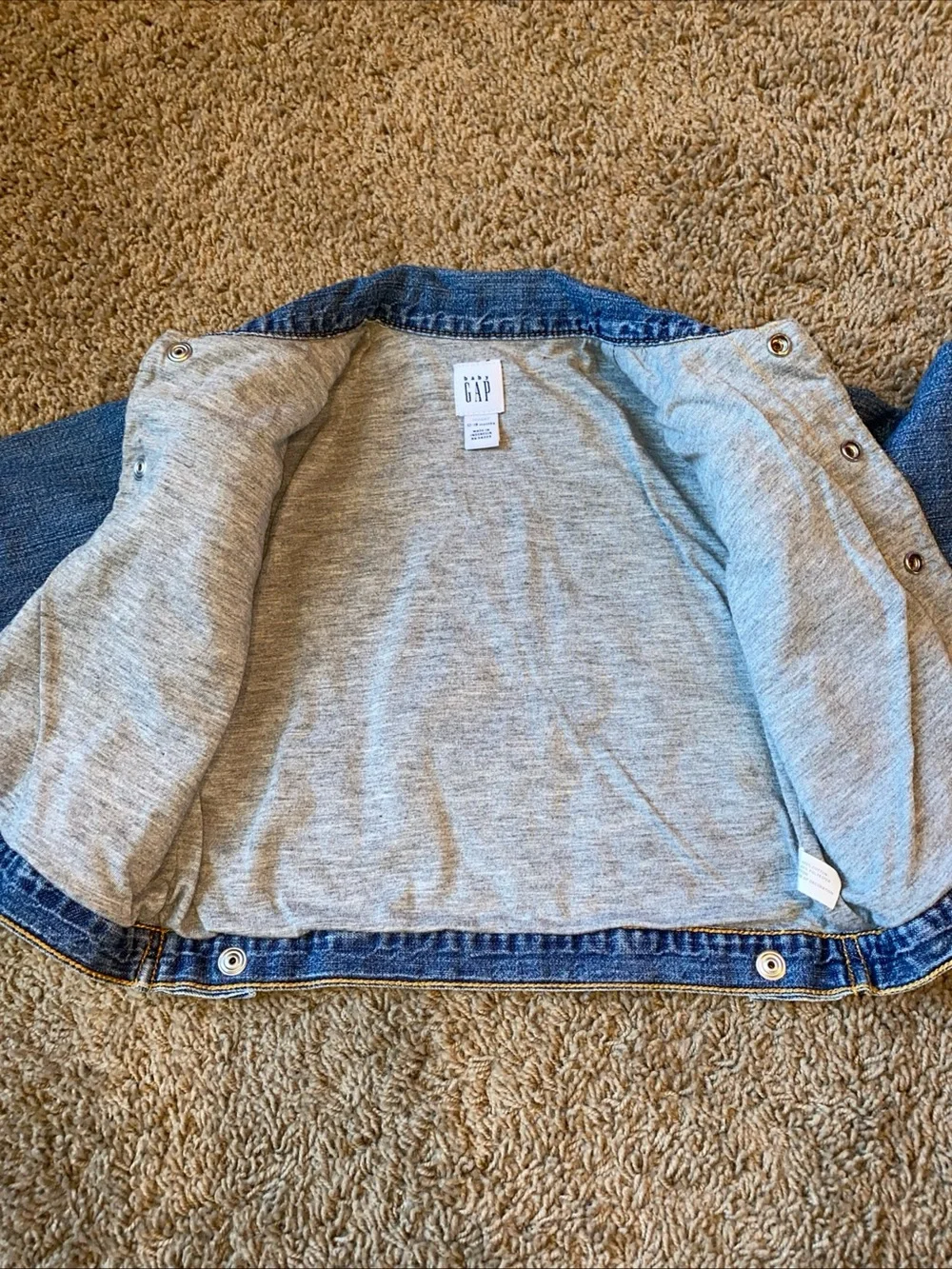 Vintage Baby Gap Denim Jacket size 12-18 mo. Classic Retro Lined Jean Cotton